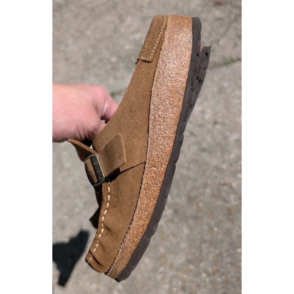 Birkenstock Buckley Clogs Womens Size 37 US 6.5 Brown Leather Slip On Mule Shoes